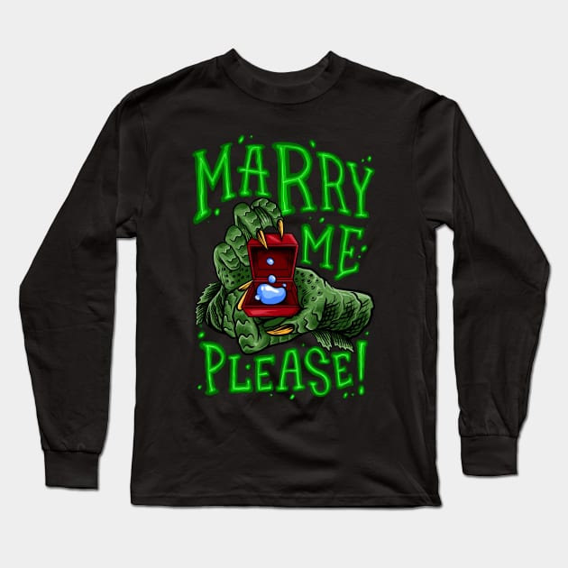 water monster in love Long Sleeve T-Shirt by spoilerinc